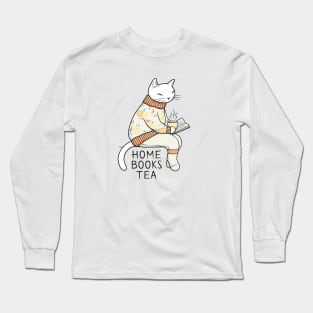 White Cat having a great time at home Long Sleeve T-Shirt